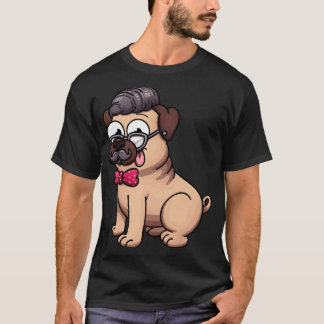 かわいいパグ ヒップスター クラシック 602 Tシャツ