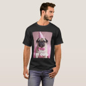 かわいいパグ ピンク Tシャツ (正面フル)