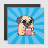 かわいいパグ マグネット招待状 (正面/裏面)