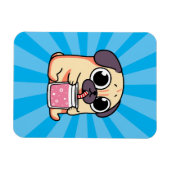 かわいいパグ マグネット (横)