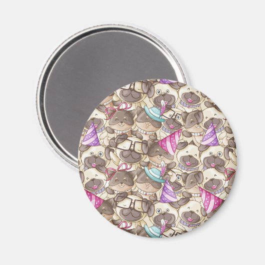 かわいいパグ マグネット (正面/裏面)