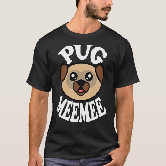 かわいいパグ ミミー Tシャツ (正面)