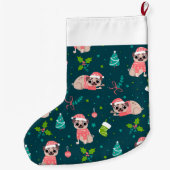 かわいいパグ ラージクリスマスストッキング (裏面)