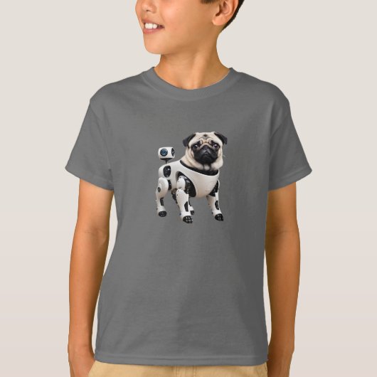 かわいいパグ ロボット キッズTシャツ Tシャツ (正面)
