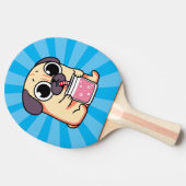 かわいいパグ 卓球ラケット (横)