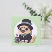 かわいいパグ 招待状 (スタンド正面)