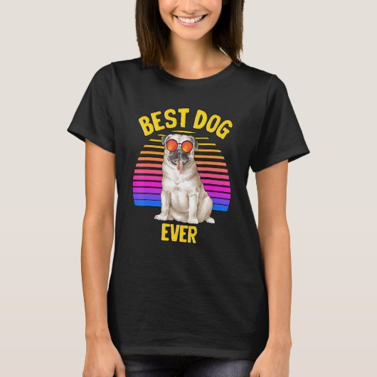 かわいいパグ 最高の犬 子犬 Tシャツ (正面)