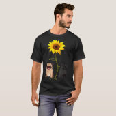 かわいいパグ 私の太陽 ひまわり 452 Tシャツ (正面フル)