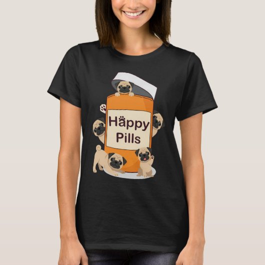 かわいいパグ(立っているVer.2) Tシャツ (正面)