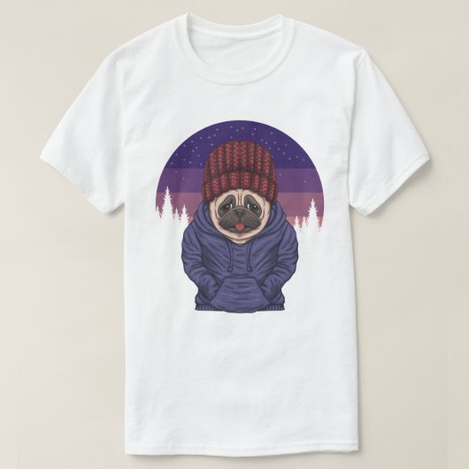 かわいいパグ Tシャツ (デザイン正面)