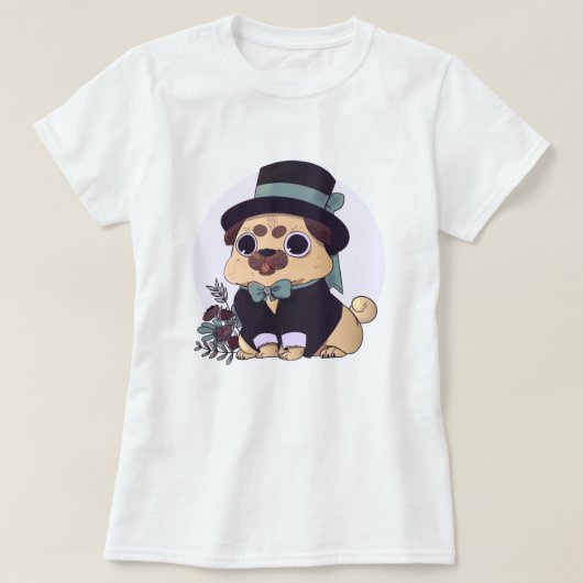 かわいいパグ Tシャツ (デザイン正面)