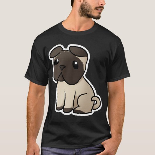 かわいいパグ Tシャツ (正面)