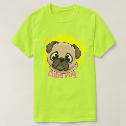 かわいいパグ Tシャツ (デザイン正面)