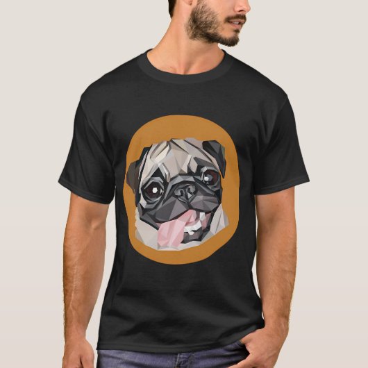 かわいいパグ Tシャツ (正面)
