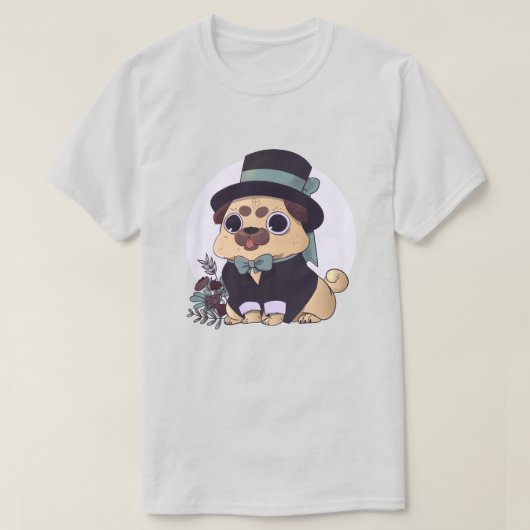かわいいパグ Tシャツ (デザイン正面)