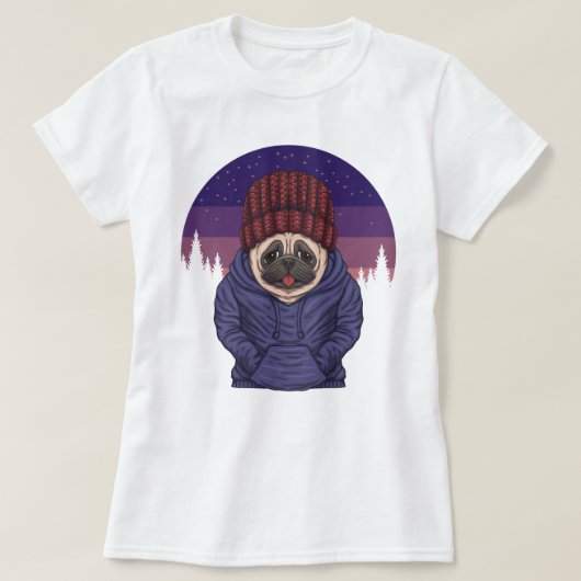 かわいいパグ Tシャツ (デザイン正面)