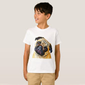 かわいいパグTシャツ Tシャツ (正面フル)