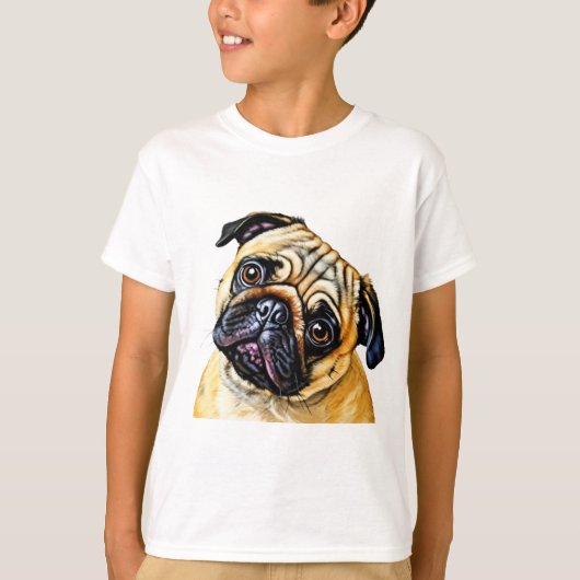 かわいいパグTシャツ Tシャツ (正面)