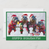 かわいいパジャマのヒポファミリー オーダーメイド シーズンカード (正面)