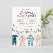 かわいいパジャマ クリスマスパジャマパーティー 招待状 (スタンド正面)