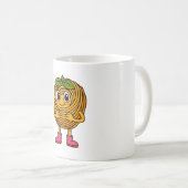 かわいいパスタのキャラクター – によるハッピーな食べ物のイラスト コーヒーマグカップ (正面右)