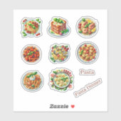 かわいいパスタのディナーフードラバー シール (シート)