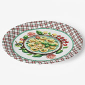 かわいいパスタ好きのディナー ペーパープレート (アングル)