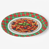 かわいいパスタ好きのディナー ペーパープレート (アングル)