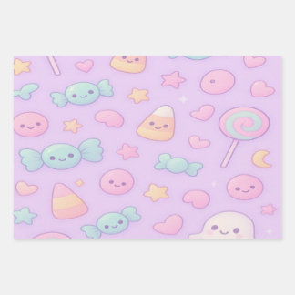 かわいいパステルおばけハロウィン, ラッピングペーパーシート