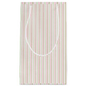 かわいいパステルかわいらしのストライプ。 スモールペーパーバッグ (正面)