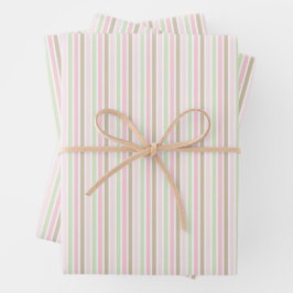 かわいいパステルかわいらしのストライプ。 ラッピングペーパーシート