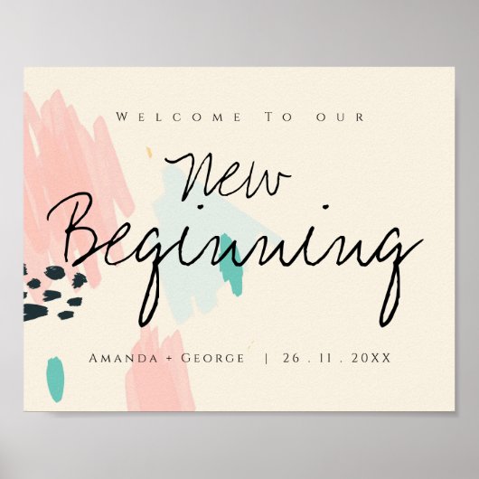 かわいいパステルが新しいスタートを結婚迎え ポスター (正面)