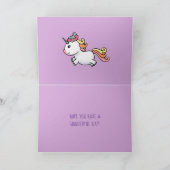 かわいいパステルのユニコーンのパターン誕生日カード カード (内部)