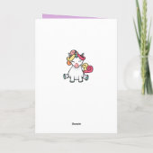 かわいいパステルのユニコーン誕生日カード サンキューカード (裏面)