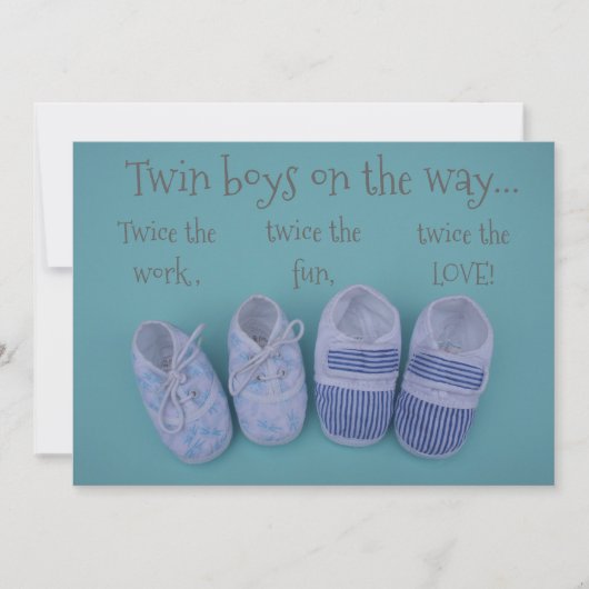 かわいいパステルの靴、男の子の赤ちゃんシャワー招待状 招待状 (正面)