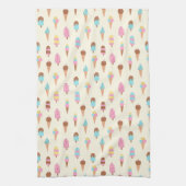 かわいいパステルアイスクリームスイーツパターン キッチンタオル (縦)