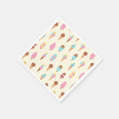 かわいいパステルアイスクリームスイーツパターン スタンダードカクテルナプキン (角)