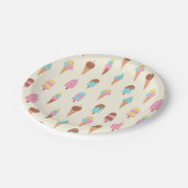 かわいいパステルアイスクリームスイーツパターン ペーパープレート (アングル)
