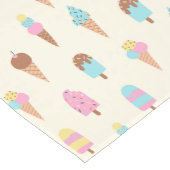 かわいいパステルアイスクリームスイーツパターン ミディアムテーブルランナー (コーナー)
