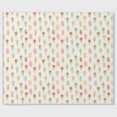 かわいいパステルアイスクリームスイーツパターン ラッピングペーパー (フラット)