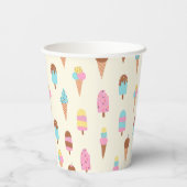 かわいいパステルアイスクリームスイーツパターン 紙コップ (裏面)