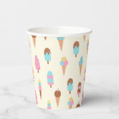 かわいいパステルアイスクリームスイーツパターン 紙コップ (左)