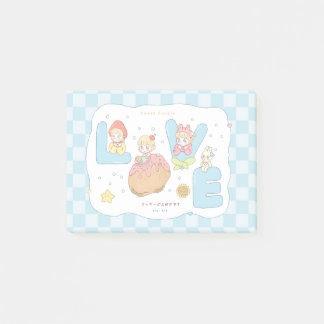 かわいいパステルアルファベットイラストLOVE 💕🍓🐰 ポストイット