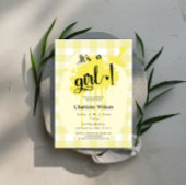 かわいいパステルイエロージンガム赤ちゃんシャワー 招待状