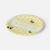 かわいいパステルイエローハニービーベイビーシャワーデコール ペーパープレート (アングル)