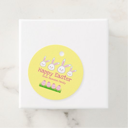 かわいいパステルイエローバニーイースターエッグ フェイバータグ (インサイチュ)