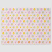 かわいいパステルイースターエッグパターンピンク 薄葉紙 (正面)