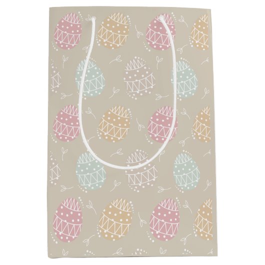かわいいパステルイースターエッグ ミディアムペーパーバッグ (正面)