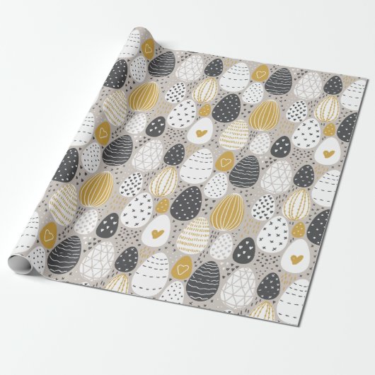 かわいいパステルイースターエッグ ラッピングペーパー (アンロールド)