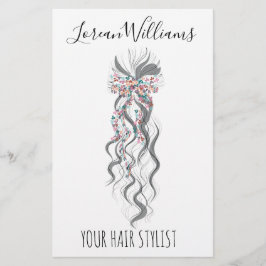 かわいいパステルウェディングスタイルの髪型ヘアサロン花 チラシ